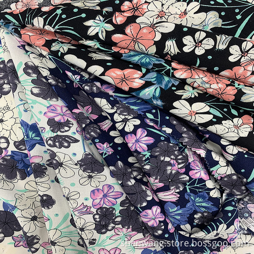 Top Material 100% Rayon Floral Printed Dresses Fabric